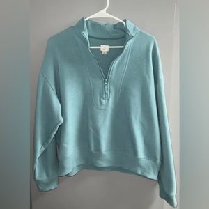 Teal cropped quarter-zip, xs, a new day, slightly used